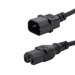 connektgear 3m Mains Extension Hot Rated Power Cable - C14 Plug to C15 Socket 