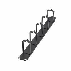 connektgear 5 Ring 19 Inch [1U] Rack Mount Cable Management Bar - 85mm Loop Depth - Black 