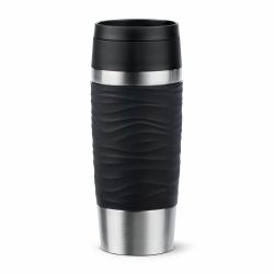 EMSA Travel Mug Waves 36 ml Black, Stainless steel 