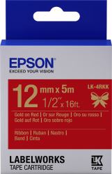 epson consumer et Epson Satin Ribbon – Red/Gold 12mm[5m] – LK-4RKK 