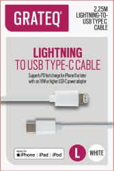 GRATEQ 85011PD lightning cable 2.25 m White 