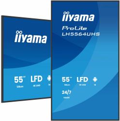 iiyama LH5564UHS-B1AG Signage Display Digital signage flat panel 139.7 cm [55"] Wi-Fi 500 cd/m² 4K Ultra HD Black Built-in processor Android 24/7 
