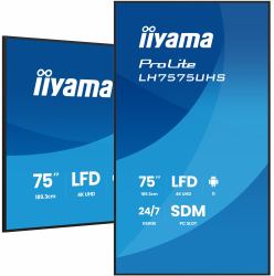 iiyama LH7575UHS-B2AG Signage Display Digital signage flat panel 190.5 cm [75"] LCD Wi-Fi 500 cd/m² 4K Ultra HD Black Built-in processor Android 11 24/7 