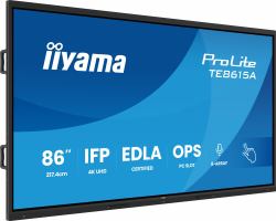 iiyama TE8615A-B2AG Signage Display Kiosk design 2.17 m [85.6"] Wi-Fi 550 cd/m² 4K Ultra HD Black Touchscreen Built-in processor Android 24/7 