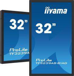 iiyama TF3239AS-B1AG Signage Display Digital signage flat panel 80 cm [31.5"] LED 435 cd/m² Full HD Black Touchscreen Built-in processor Android 11 24/7 