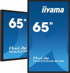 iiyama TF6539AS-B1AG Signage Display Kiosk design 163.8 cm [64.5"] LED 435 cd/m² 4K Ultra HD Black Touchscreen Built-in processor Android 11 24/7 