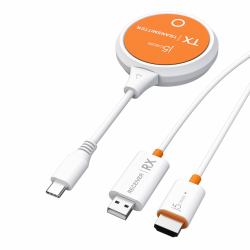 j5create JVAW62 ScreenCast USB-C® Wireless Display HDMI™ Extender, White and Orange 