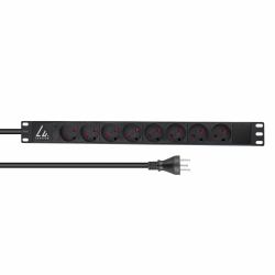 Lanview LVR-2MDK-LIC-DK8 power distribution unit [PDU] 8 AC outlet[s] 1U Black 