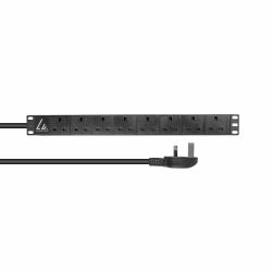 Lanview LVR-3MUK-SPD-UK8 power distribution unit [PDU] 8 AC outlet[s] 1.4U Black 