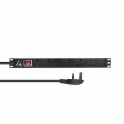 Lanview LVR-3MUK-SW-UK6 power distribution unit [PDU] 6 AC outlet[s] 1U Black 