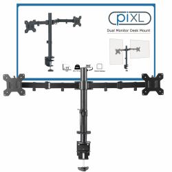piXL DOUBLE ARM monitor mount / stand 68.6 cm [27"] Desk Black 