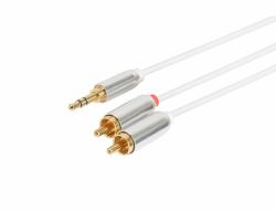 Prokord AUDIO 3.5MM MALE - 2XRCA MALE 10.0M WHITE 