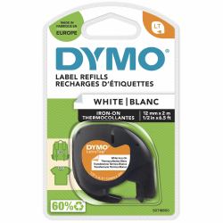 DYMO LetraTag Iron-On Fabric Labels | Authentic | 12 mm x 2 m Roll | Black Print on White | Iron-...