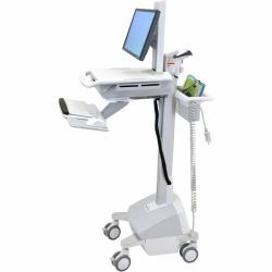 Ergotron StyleView EMR, LiFe Powered, UK Aluminium, Grey, White Multimedia cart (STYLEVIEW LAPTOP CART LIFE PWD - UK IRL HKG MYS SAUDI-UK)