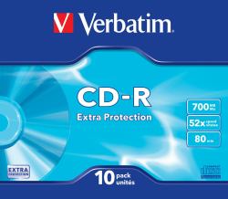 Verbatim CD-R Extra Protection 700 MB 52x 10 pc[s] (CDR DATALIFE 48X 700 MB P - SLIM TRAY CART. 10 PACK EX/PRO - Warranty: 36M)