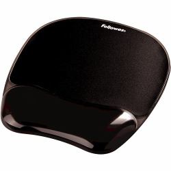 Fellowes Mouse Mat Wrist Support - Crystals Gel Mouse Pad with Non Slip Rubber Base - Ergonomic Mouse Mat for Computer, Laptop, Home Office Use - Compatible with Laser and Optical Mice - Black (Cry...