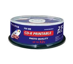 Fujifilm CD-R, 700MB, 25pcs 52x 25 pc[s] (FUJI CD-R PRINTABLE SPINDLE 25 PACK 700MB 52X)