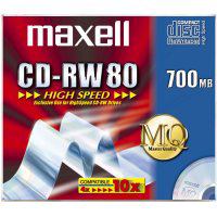 Maxell CD-RW 700MB 80Min 1-10x HighSpeed JC 10pk 10 pc[s] (CD-RW 80 700MB 1-12X JC 10pac - 10 pcs - Warranty: 12M)