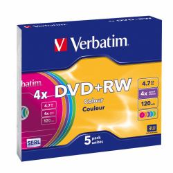 Verbatim DVD+RW Colours (VERBATIM DVD+RW SERL 4.7GB 4X COLOUR SURFACE [5 PACK])