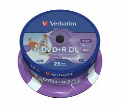 Verbatim 43667 blank DVD 8.5 GB DVD+R DL 25 pc[s] (Verbatim DVD+R Double Layer 8.5GB 8X Printable 25 Pack)