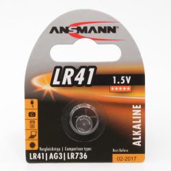 Ansmann 5015332 household battery Single-use battery Alkaline (Battery LR41, 1.5 V, Alkaline - 1pcs/pack - Warranty: 12M)