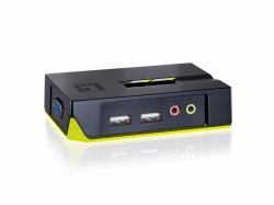 LevelOne 2-Port USB VGA KVM Switch, audio support 
