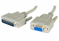 Cables Direct SL-902 serial cable Grey 2 m D9 D25 (CDL D9 [F] to D25 [M] Null Modem)