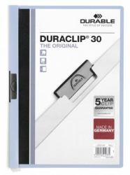 Durable Duraclip 30 report cover PVC Light Blue, Transparent (Durable DURACLIP 30 A4 Folder Blue [25])