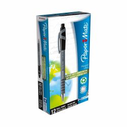 Papermate Paper Mate FlexGrip Ultra Retractable Ballpoint Pens, Medium Point [1.0mm] (Paper Mate S0190393 Flexgrip Ultra Retractable Ballpoint Pen 1mm Box of 12)