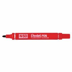 Pentel N 50 permanent marker Bullet tip Red 12 pc[s] (Pentel N50 Red Permanent Bullet Marker Pack of 12)