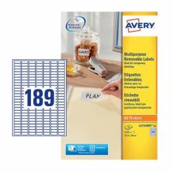 Avery White Removable Mini Labels (Avery - etiketter - 4725 etikette[r] -)