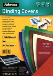 Fellowes Delta A4 Paper Red 100 pc[s] (A4 Leatherboard Covers Red 100pk [FSC])