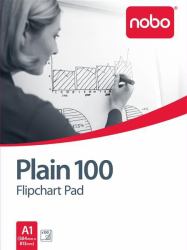 Nobo Flipchart Pad Plain 100 Sheets [ A1] (Nobo 34633681 100 Page A1 Flipchart Pad Pack of 2)