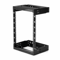 StarTech.com 2-Post 15U Heavy-Duty Wall Mount Network Rack, 19" Open Frame Server Rack with Adjustable Depth, Wall Mount Data Rack for IT / AV / Patch Panel / Computer Equipment - Cage Nuts and Scr...