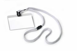 Durable 813910 identity badge/badge holder Textile 10 pc[s] (Durable Lanyard Name Badge 60x90mm Grey [10])