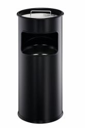 Durable 3330 Round Black Metal (Durable Round Ashtray Bin 17L Black)