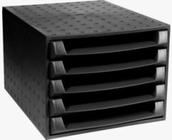 Exacompta 221014D office drawer unit Black (Exacompta THE BOX Open Desktop Organiser ECOBlack Black)