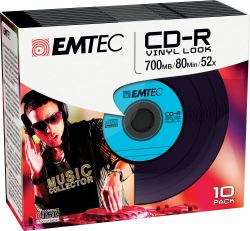 Emtec CD-R Vinyl Look 700 MB 10 pc[s] (CD-R 700MB 10pcs 52x Vinyl - slim NEW PACKAGING - 27 - Warranty: 12M)