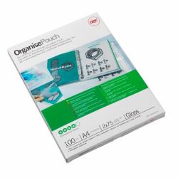 GBC Lamination Pouch A4+ Pre-punched 125 Micron (GBC 3743156 A4 Organise Gloss Pouch 125 Micron 100Pk)