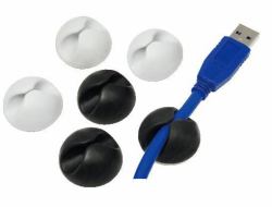 LogiLink KAB0009 cable clamp Black,White 6 pc[s] (Cable organiser set, 6 pcs., - black/white, self-adhesive - Warranty: 12M)