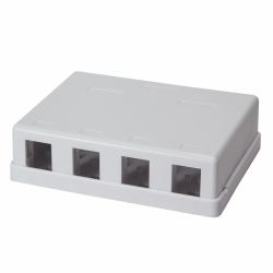 LogiLink NK4034 socket safety cover RJ-45 White 1 pc[s] (Keystone Surface Mount Box 4 - Port, white - Warranty: 12M)