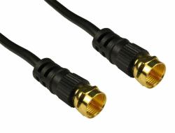Cables Direct Coaxial F 0.5m coaxial cable Black (0.5m Coaxial Cable with F Connectors - Black)
