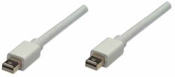 Manhattan Mini DisplayPort 1.2 Cable, 4K@60Hz, 1m, Male to Male, Bi-Directional, White, Lifetime Warranty, Equivalent to MDPMM1MW. (MINI DISPLAYPORT CABLE 1M- - 4K/60HZ MALE/MALE WHITE POLYBAG)