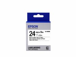 Epson Label Cartridge Standard LK-6WBN Black/White 24mm [9m] (TAPE - LK-6WBN STD BLK-/WHT 24/ - LK-6WBN BLACK/WHITE 24MM [9M])