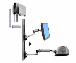 Ergotron LX Wall Mount System (LX WALLMOUNT SYSTEM W/CPU HOLD - MED SILV CPU HOLD 32IN 2.3-11KG)
