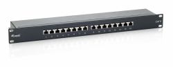 Equip 16-Port Cat.6 Shielded Patch Panel, Black (Equip Patchpanel CAT6 16 Port black 19" [1HE])