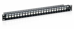 Equip 24-Port Keystone Cat.6 Shielded Patch Panel, Black (PatchPanel Cat.6 24 Port equip - 24-Port Keystone Cat.6 - Shielded Patch Panel, Black, Cat6, Black, Rack mounting, 1U, 44 mm, 483 mm - Warr...