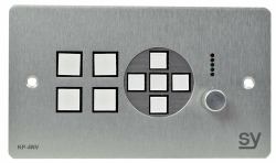 SY Electronics SY-KP4NVE-BA matrix switch accessory (SY UK 4 button Keypad Controller with Ethernet, navigation keys and rotary volume control. Brushed Aluminium)