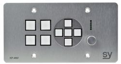 SY Electronics SY-KP4NVE-EA matrix switch accessory (SY Euro 4 button Keypad Controller with Ethernet, navigation keys and rotary volume control. Brushed Aluminium)