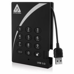 Apricorn Aegis Padlock external hard drive 2 TB 5400 RPM USB Type-A 3.2 Gen 1 [3.1 Gen 1] Black 